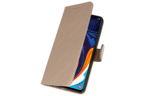 Hoesje Geschikt voor Samsung Galaxy A60 - Kaarthouder Book Case Telefoonhoesje - Goud