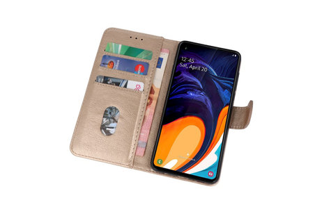 BAOHU Hoesje Geschikt voor Samsung Galaxy A60 - Kaarthouder Book Case Telefoonhoesje - Goud