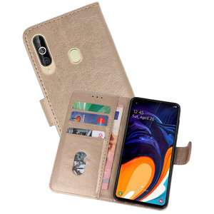 Hoesje Geschikt voor Samsung Galaxy A60 - Kaarthouder Book Case Telefoonhoesje - Goud