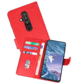 BAOHU Nokia X71 Hoesje Kaarthouder Book Case Telefoonhoesje Rood