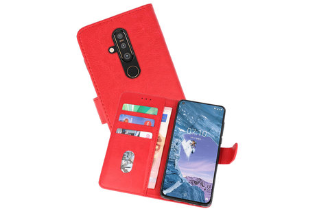 BAOHU Hoesje Geschikt voor de Nokia X71 - Kaarthouder Book Case Telefoonhoesje - Rood