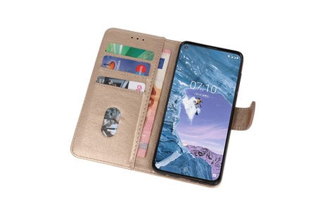 BAOHU Hoesje Geschikt voor de Nokia X71 - Kaarthouder Book Case Telefoonhoesje - Goud