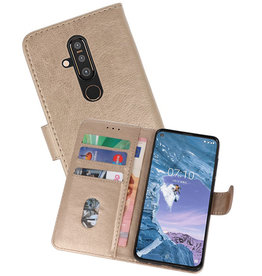 BAOHU Nokia X71 Hoesje Kaarthouder Book Case Telefoonhoesje Goud