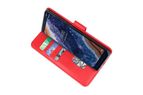 BAOHU Hoesje Geschikt voor de Nokia 9 PureView - Kaarthouder Book Case Telefoonhoesje - Rood