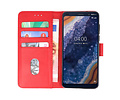 Hoesje Geschikt voor de Nokia 9 PureView - Kaarthouder Book Case Telefoonhoesje - Rood