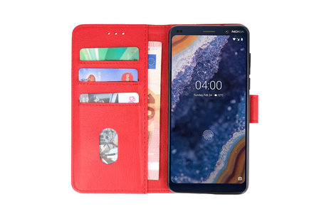 Hoesje Geschikt voor de Nokia 9 PureView - Kaarthouder Book Case Telefoonhoesje - Rood