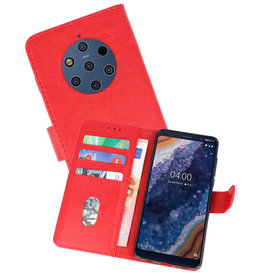 BAOHU Nokia 9 PureView Hoesje Kaarthouder Book Case Telefoonhoesje Rood