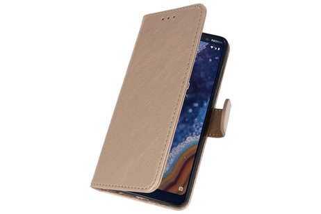 BAOHU Hoesje Geschikt voor de Nokia 9 PureView - Kaarthouder Book Case Telefoonhoesje - Goud