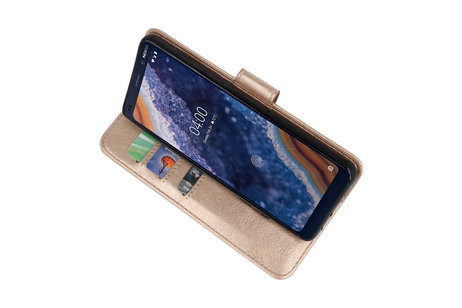 BAOHU Hoesje Geschikt voor de Nokia 9 PureView - Kaarthouder Book Case Telefoonhoesje - Goud