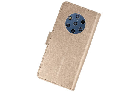 BAOHU Hoesje Geschikt voor de Nokia 9 PureView - Kaarthouder Book Case Telefoonhoesje - Goud