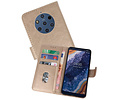 BAOHU Hoesje Geschikt voor de Nokia 9 PureView - Kaarthouder Book Case Telefoonhoesje - Goud