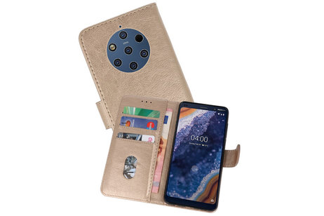 BAOHU Hoesje Geschikt voor de Nokia 9 PureView - Kaarthouder Book Case Telefoonhoesje - Goud