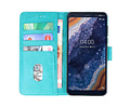 Hoesje Geschikt voor de Nokia 9 PureView - Kaarthouder Book Case Telefoonhoesje - Groen