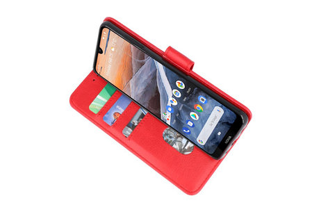 BAOHU Hoesje Geschikt voor Nokia 3.2 - Kaarthouder Book Case Telefoonhoesje - Rood