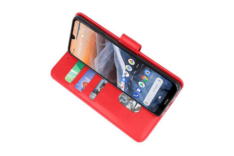 Hoesje Geschikt voor Nokia 3.2 - Kaarthouder Book Case Telefoonhoesje - Rood