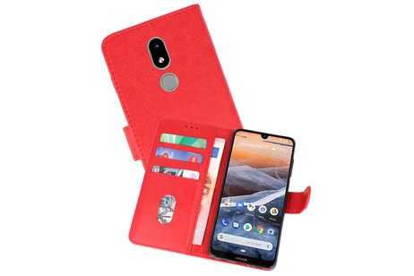 BAOHU Hoesje Geschikt voor Nokia 3.2 - Kaarthouder Book Case Telefoonhoesje - Rood