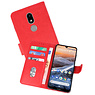 BAOHU Nokia 3.2 Hoesje Kaarthouder Book Case Telefoonhoesje Rood