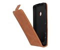 Bruin Lederen Flip Case - Hoesje Geschikt voor Nokia Lumia 520/525