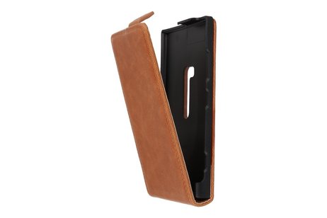 Bruin Lederen Flip Case voor de Nokia Lumia 920