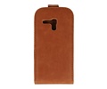 Bruin Lederen Flip Case voor de Samsung Galaxy S3 Mini I8190