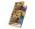 Gele kunst hoesje booktype wallet cover Hoesje - Geschikt voor Apple iPhone 6/6s