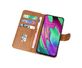 Samsung Galaxy A40 Hoesje Kaarthouder Book Case Telefoonhoesje Bruin