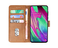 Samsung Galaxy A40 Hoesje Kaarthouder Book Case Telefoonhoesje Bruin