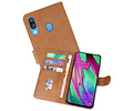 Samsung Galaxy A40 Hoesje Kaarthouder Book Case Telefoonhoesje Bruin