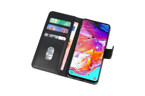 BAOHU Hoesje Geschikt voor Samsung Galaxy A70 - Kaarthouder Book Case Telefoonhoesje - Zwart