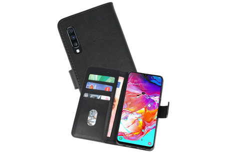 BAOHU Hoesje Geschikt voor Samsung Galaxy A70 - Kaarthouder Book Case Telefoonhoesje - Zwart