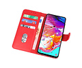 Hoesje Geschikt voor Samsung Galaxy A70 - Kaarthouder Book Case Telefoonhoesje - Rood