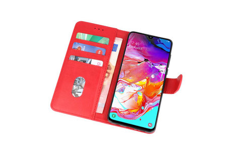 Hoesje Geschikt voor Samsung Galaxy A70 - Kaarthouder Book Case Telefoonhoesje - Rood