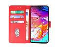 Hoesje Geschikt voor Samsung Galaxy A70 - Kaarthouder Book Case Telefoonhoesje - Rood