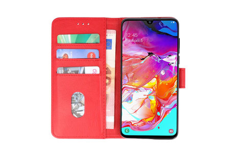 Hoesje Geschikt voor Samsung Galaxy A70 - Kaarthouder Book Case Telefoonhoesje - Rood