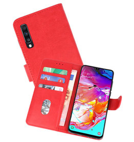 Samsung Galaxy A70 Hoesje Kaarthouder Book Case Telefoonhoesje Rood