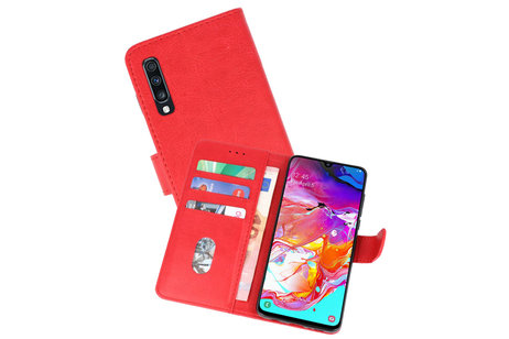Hoesje Geschikt voor Samsung Galaxy A70 - Kaarthouder Book Case Telefoonhoesje - Rood