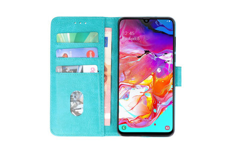 Samsung Galaxy A70 Hoesje Kaarthouder Book Case Telefoonhoesje Groen