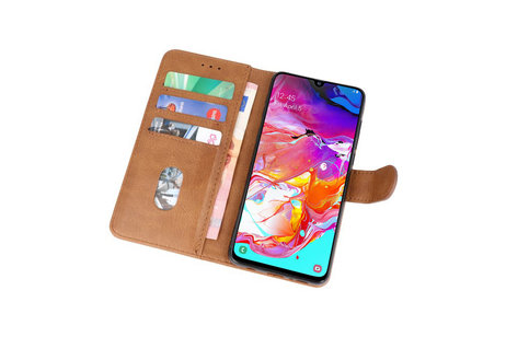 BAOHU Hoesje Geschikt voor Samsung Galaxy A70 - Kaarthouder Book Case Telefoonhoesje - Bruin
