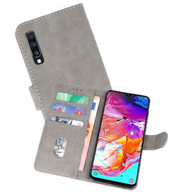 BAOHU Samsung Galaxy A70 Hoesje Kaarthouder Book Case Telefoonhoesje Grijs