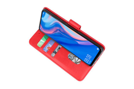 Hoesje Geschikt voor de Huawei P Smart Z - Kaarthouder Book Case Telefoonhoesje - Rood