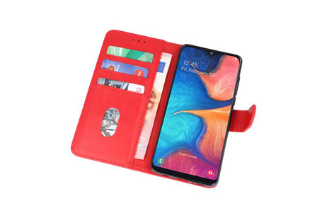 Hoesje Geschikt voor Samsung Galaxy A20e - Kaarthouder Book Case Telefoonhoesje - Rood