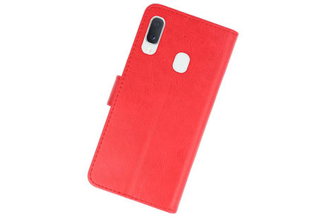 Hoesje Geschikt voor Samsung Galaxy A20e - Kaarthouder Book Case Telefoonhoesje - Rood