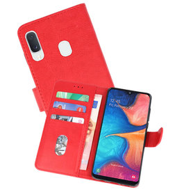 Samsung Galaxy A20e Hoesje Kaarthouder Book Case Telefoonhoesje Rood