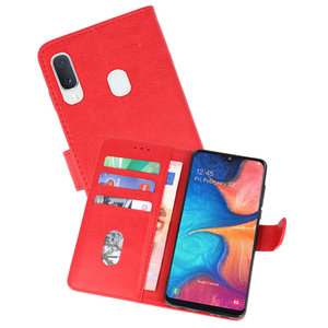 Hoesje Geschikt voor Samsung Galaxy A20e - Kaarthouder Book Case Telefoonhoesje - Rood