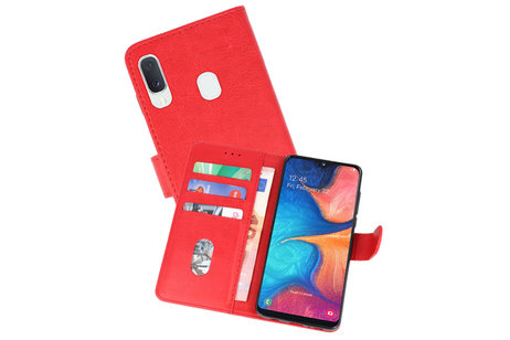 Hoesje Geschikt voor Samsung Galaxy A20e - Kaarthouder Book Case Telefoonhoesje - Rood