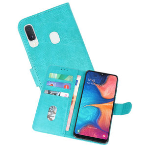 Hoesje Geschikt voor Samsung Galaxy A20e - Kaarthouder Book Case Telefoonhoesje - Groen