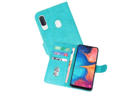 Hoesje Geschikt voor Samsung Galaxy A20e - Kaarthouder Book Case Telefoonhoesje - Groen