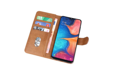 Hoesje Geschikt voor Samsung Galaxy A20e - Kaarthouder Book Case Telefoonhoesje - Bruin