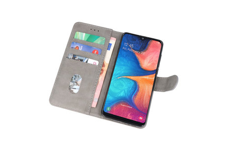 Samsung Galaxy A20e Hoesje Kaarthouder Book Case Telefoonhoesje Grijs