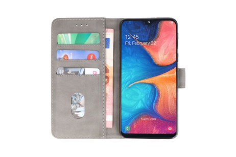 Samsung Galaxy A20e Hoesje Kaarthouder Book Case Telefoonhoesje Grijs